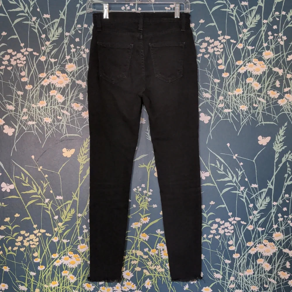 Current/Elliott Black Denim Jeans Distressed Pants - Picture 5 of 6